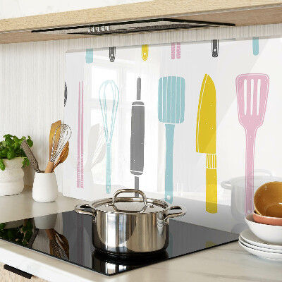 Cutting board Kitchen utensils in pastel colors
