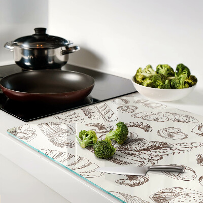Glass chopping board Baked goods and sweet snacks
