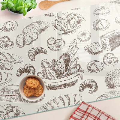 Glass chopping board Baked goods and sweet snacks
