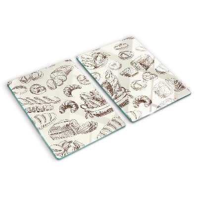 Glass chopping board Baked goods and sweet snacks