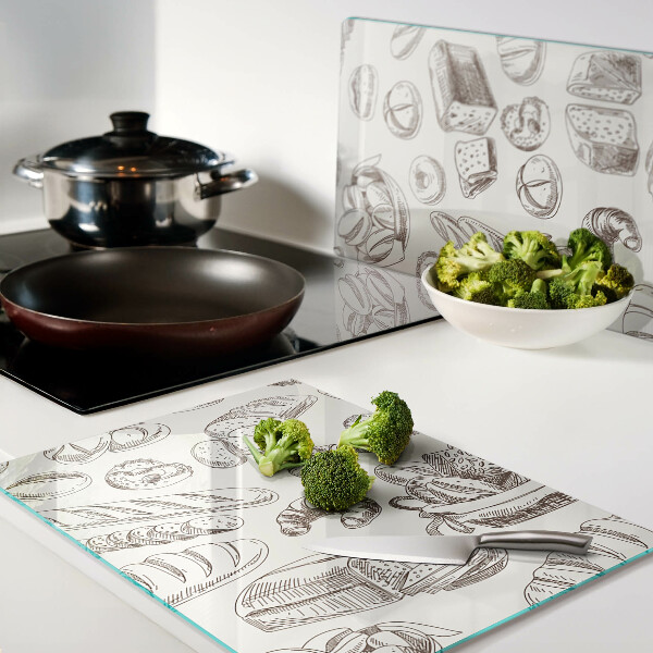 Glass chopping board Baked goods and sweet snacks