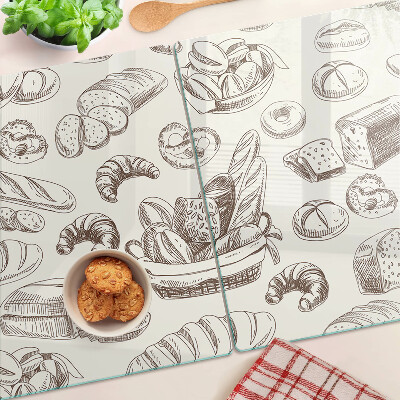 Glass chopping board Baked goods and sweet snacks