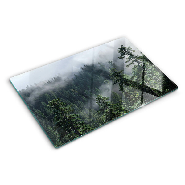 Glass cutting board Forest in the clouds
