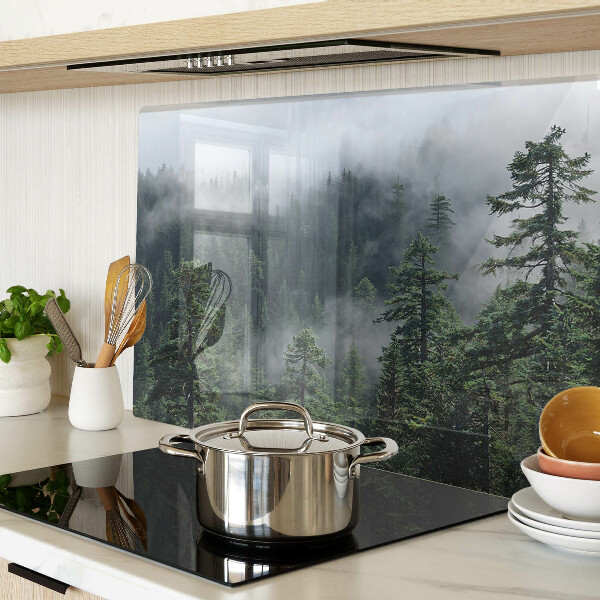 Glass cutting board Forest in the clouds