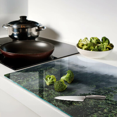 Glass cutting board Forest in the clouds