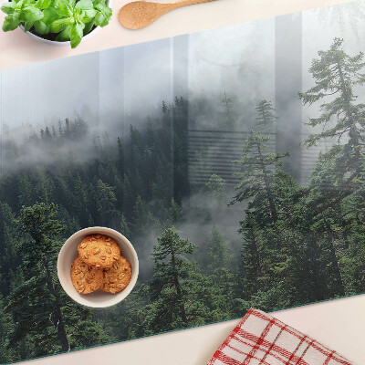 Glass cutting board Forest in the clouds