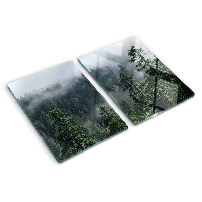 Glass cutting board Forest in the clouds