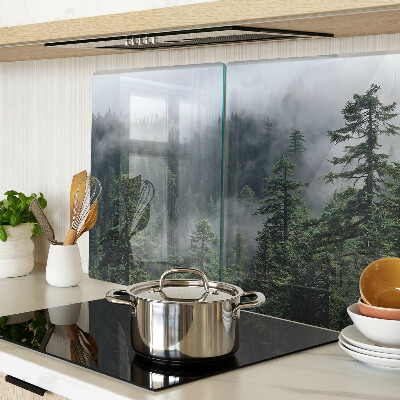 Glass cutting board Forest in the clouds