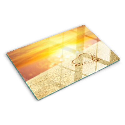 Glass chopping board Beach at sunset