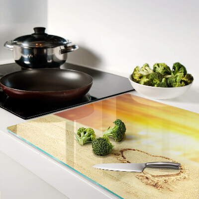 Glass chopping board Beach at sunset