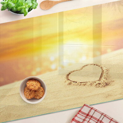 Glass chopping board Beach at sunset
