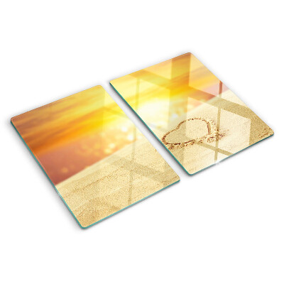 Glass chopping board Beach at sunset