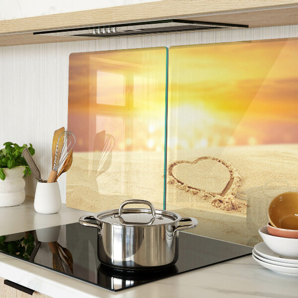 Glass chopping board Beach at sunset