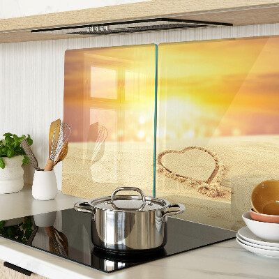 Glass chopping board Beach at sunset
