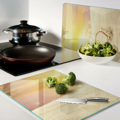Glass chopping board Beach at sunset
