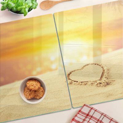 Glass chopping board Beach at sunset