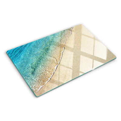 Glass cutting board Beach and sea waves