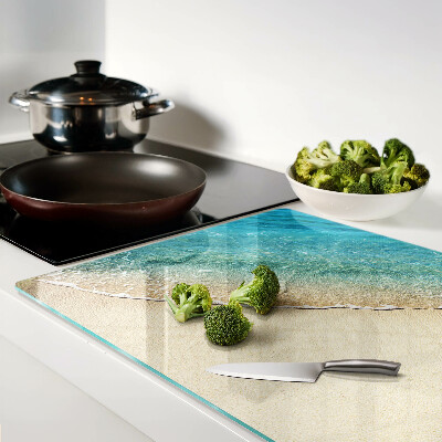 Glass cutting board Beach and sea waves