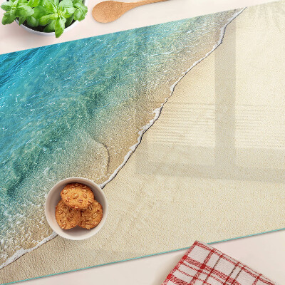 Glass cutting board Beach and sea waves