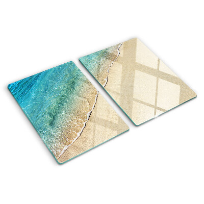 Glass cutting board Beach and sea waves