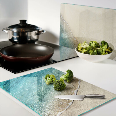 Glass cutting board Beach and sea waves