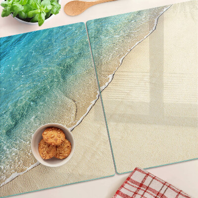 Glass cutting board Beach and sea waves