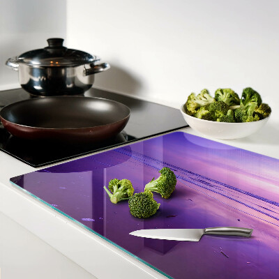 Chopping board glass Sunset over the sea