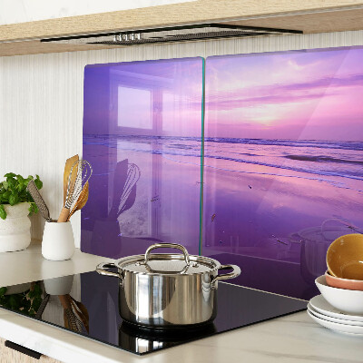 Chopping board glass Sunset over the sea