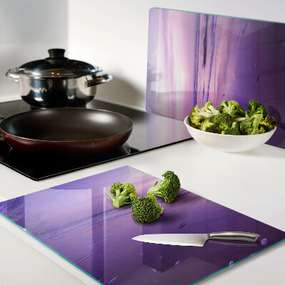 Chopping board glass Sunset over the sea