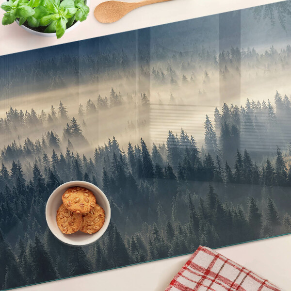 Cutting board Misty forest scenery