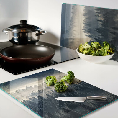 Cutting board Misty forest scenery