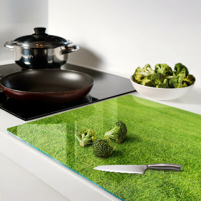 Glass kitchen board Green grass