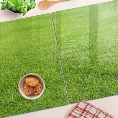 Glass kitchen board Green grass
