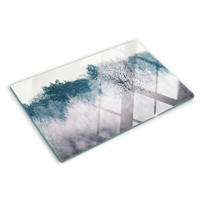 Chopping board Winter landscape with trees