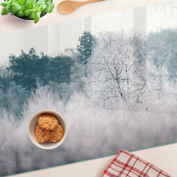 Chopping board Winter landscape with trees