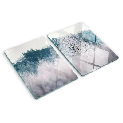 Chopping board Winter landscape with trees