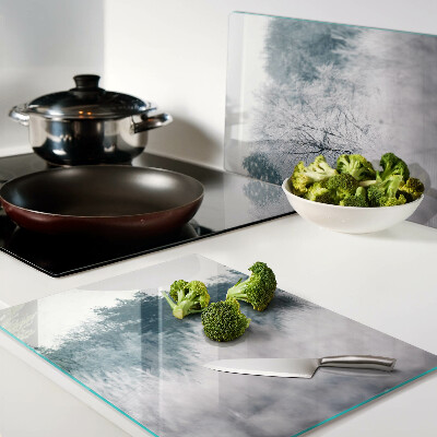 Chopping board Winter landscape with trees