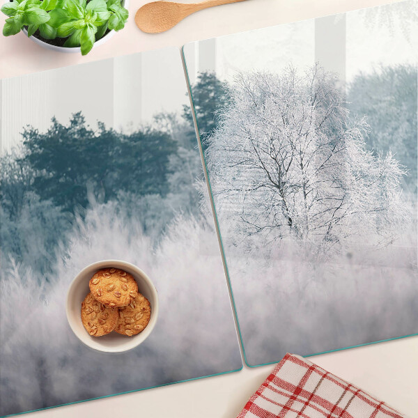 Chopping board Winter landscape with trees