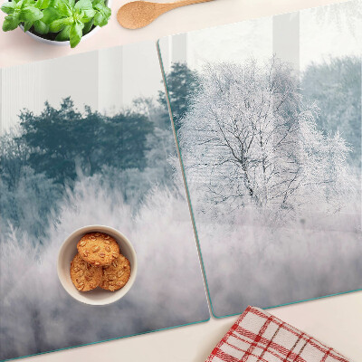 Chopping board Winter landscape with trees