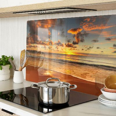 Glass cutting board Sunset over the sea