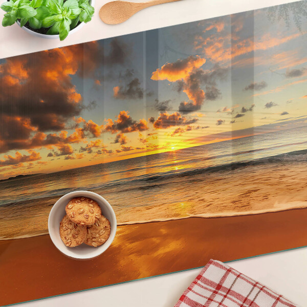 Glass cutting board Sunset over the sea