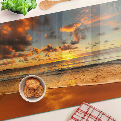 Glass cutting board Sunset over the sea