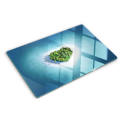 Glass kitchen board Island with palm trees