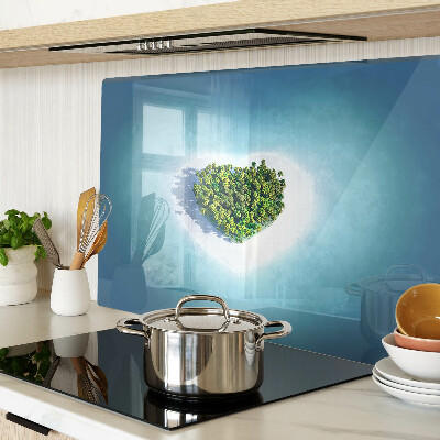 Glass kitchen board Island with palm trees