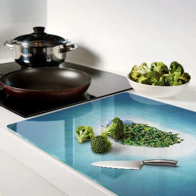 Glass kitchen board Island with palm trees