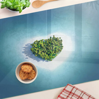 Glass kitchen board Island with palm trees
