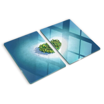 Glass kitchen board Island with palm trees