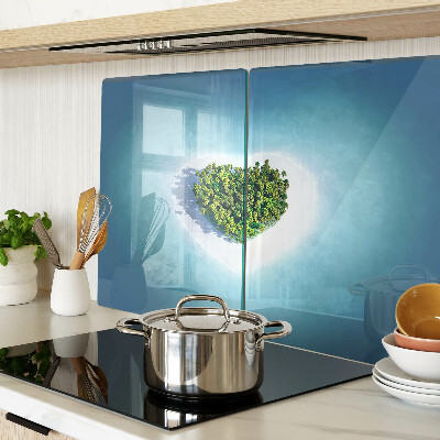 Glass kitchen board Island with palm trees