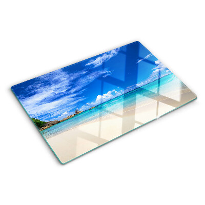 Cutting board Tropical beach with blue sky