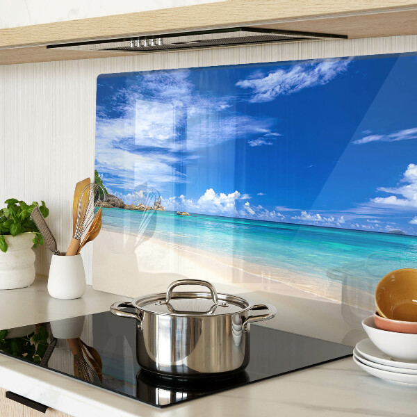 Cutting board Tropical beach with blue sky